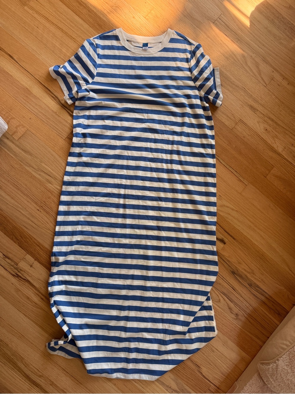 Womens Blue and White Striped Dress